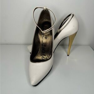 Lanvin White Leather Platform Heels - Size 39